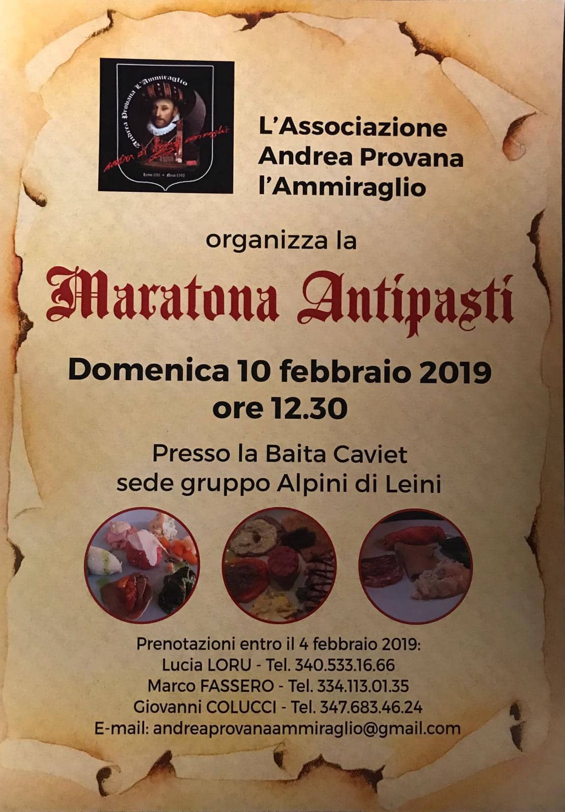 Maratona Antipasti Associazione Storico Culturale Andrea Provana L